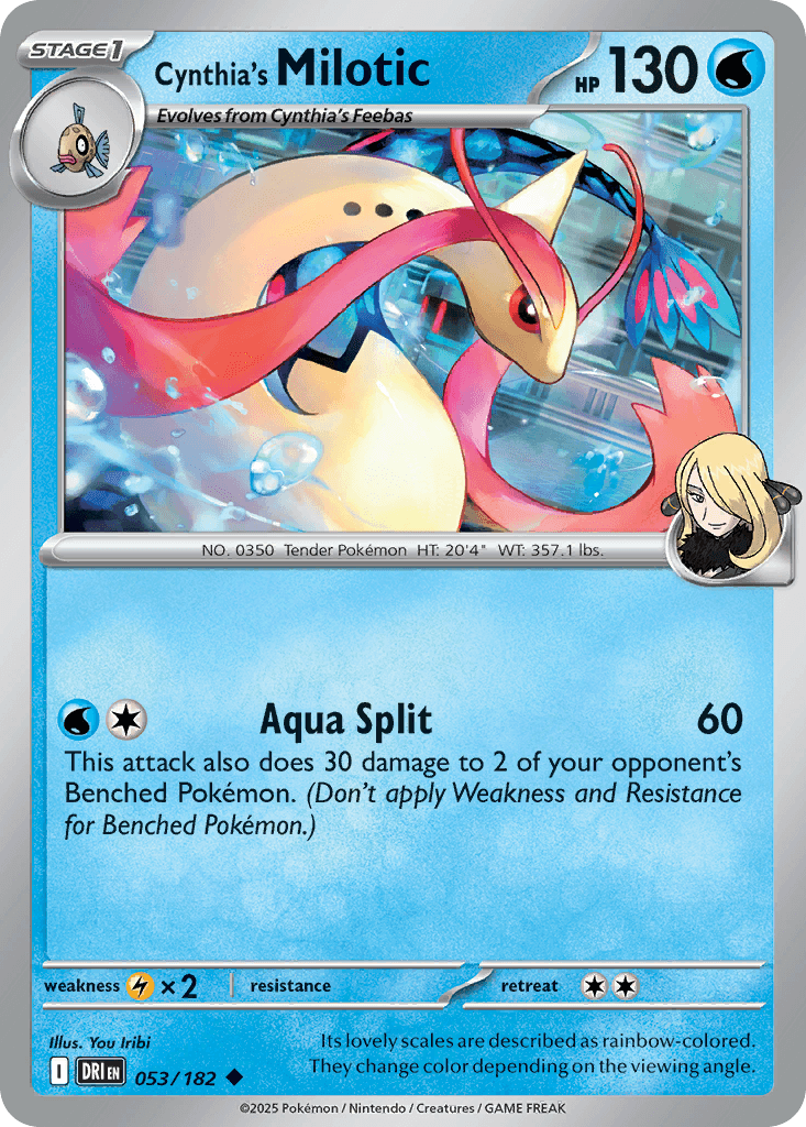 Cynthia's Milotic z edície Destined Rivals, karta č.53