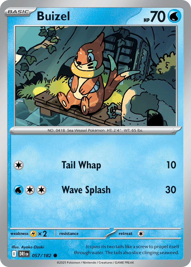 Buizel z edície Destined Rivals, karta č.57