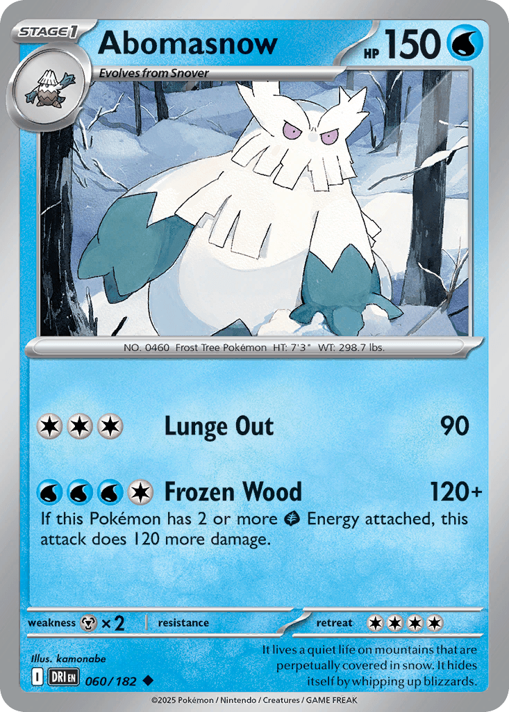 Abomasnow z edície Destined Rivals, karta č.60