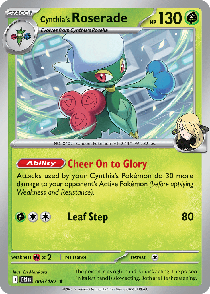 Cynthia's Roserade z edície Destined Rivals, karta č.8
