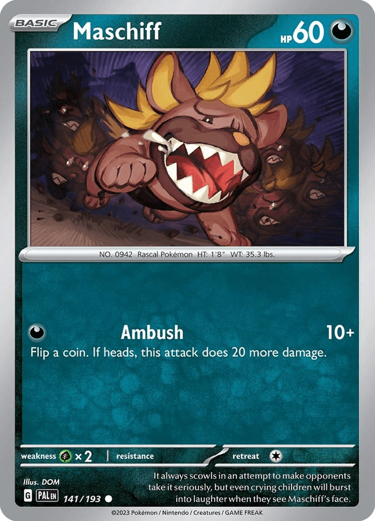 Maschiff z edície Paldea Evolved, karta č.141