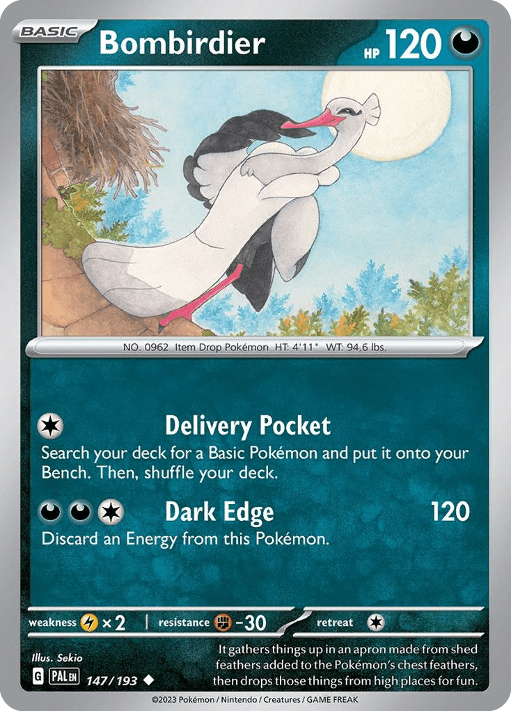 Bombirdier z edície Paldea Evolved, karta č.147
