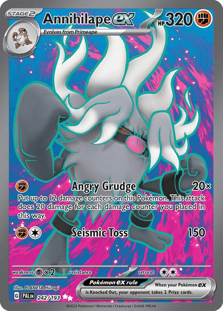 Annihilape ex z edície Paldea Evolved, karta č.242