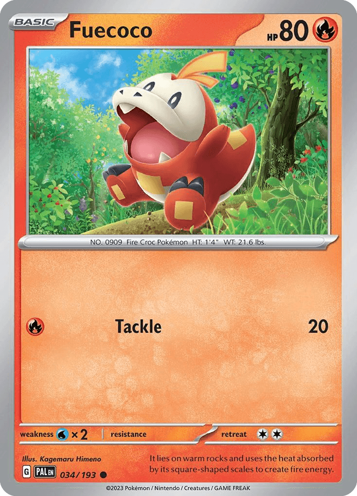 Fuecoco z edície Paldea Evolved, karta č.34