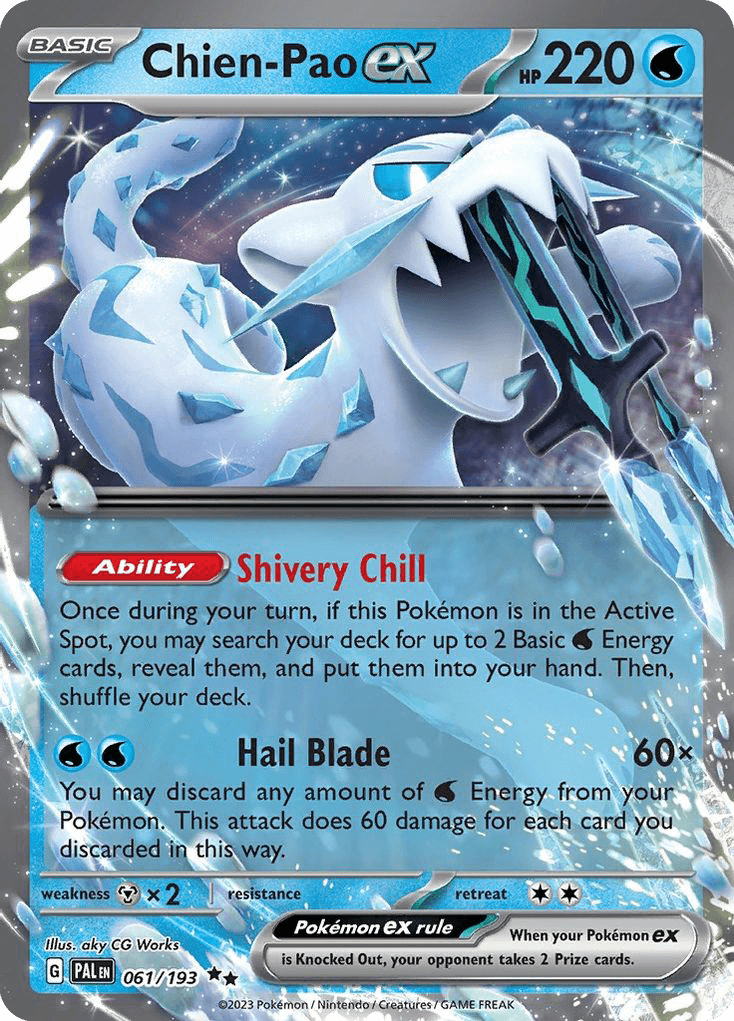 Chien-Pao ex z edície Paldea Evolved, karta č.61