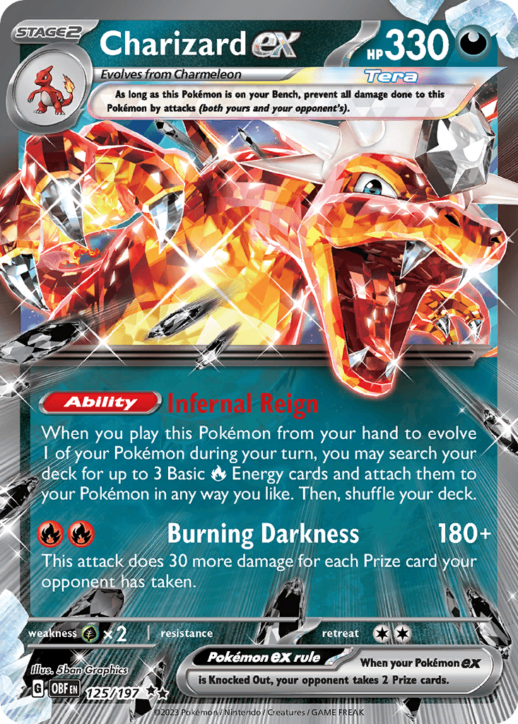 Charizard ex z edície Obsidian Flames, karta č.125