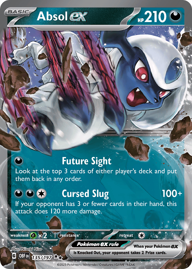 Absol ex z edície Obsidian Flames, karta č.135
