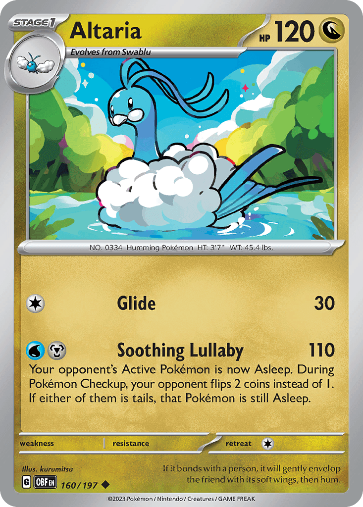 Altaria z edície Obsidian Flames, karta č.160