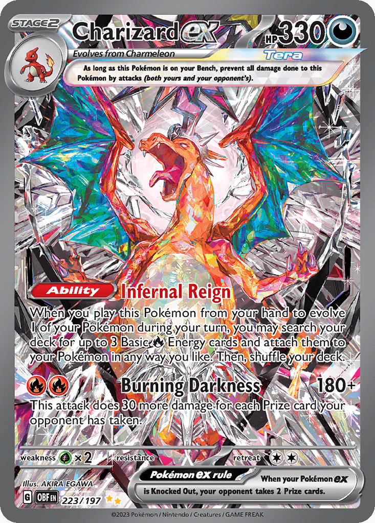 Charizard ex z edície Obsidian Flames, karta č.223