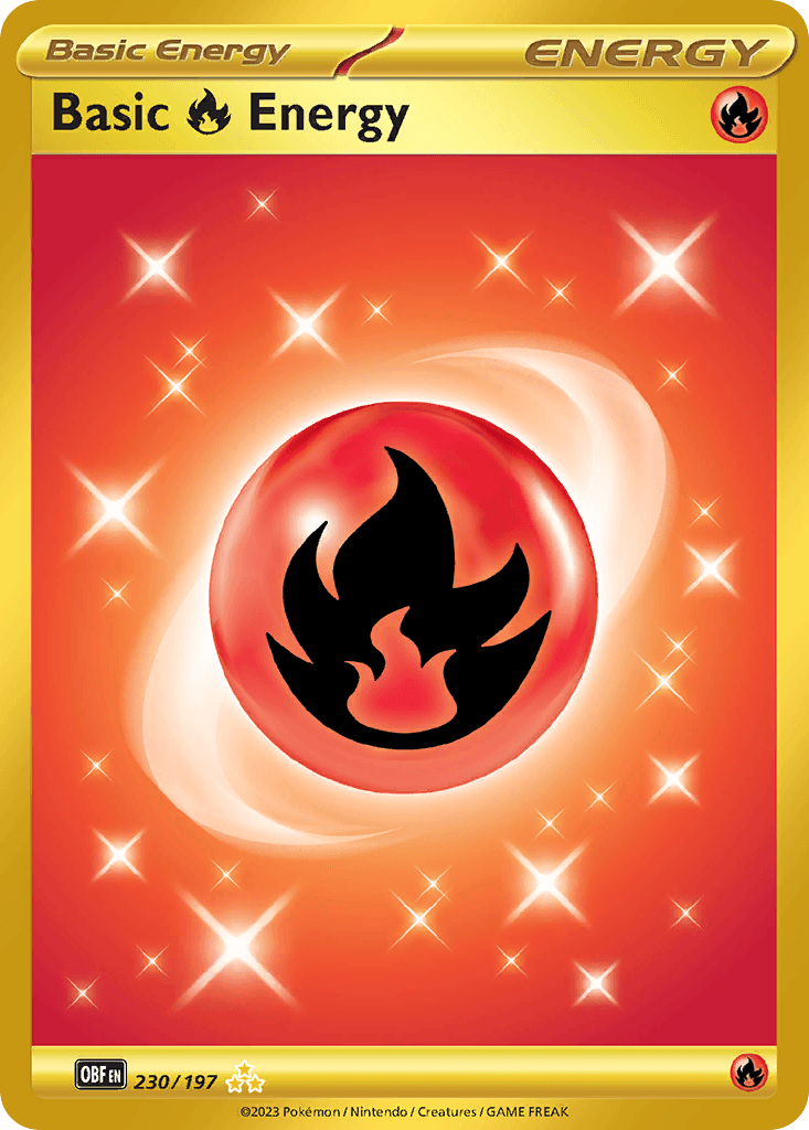 Basic Fire Energy z edície Obsidian Flames, karta č.230