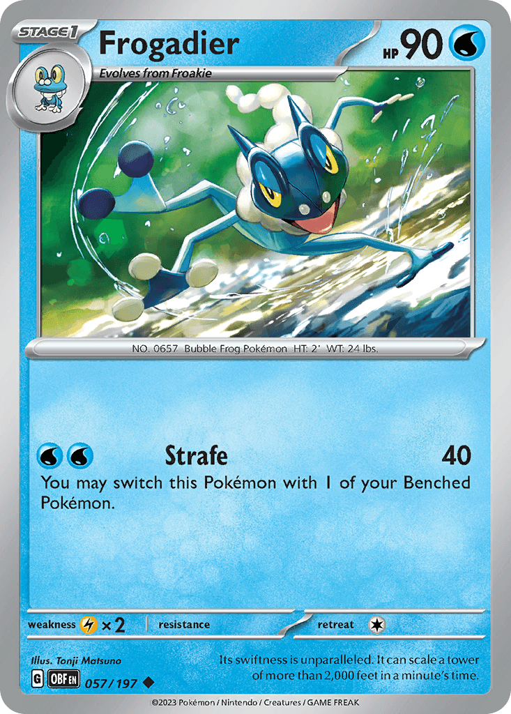 Frogadier z edície Obsidian Flames, karta č.57