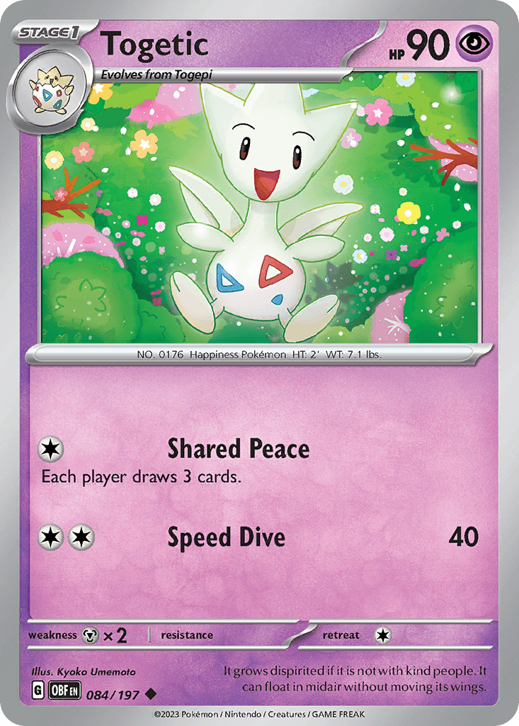Togetic z edície Obsidian Flames, karta č.84