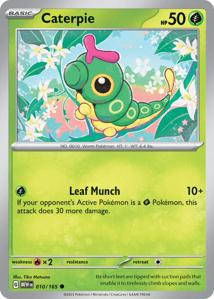 Caterpie z edície 151, karta č.10