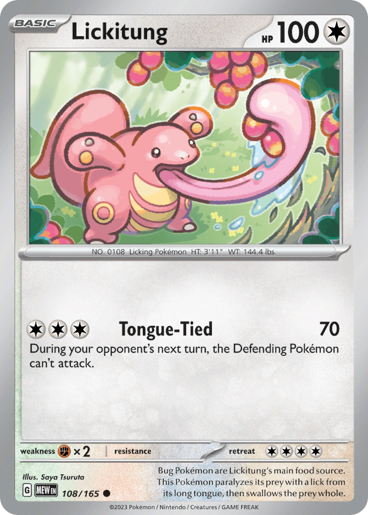 Lickitung z edície 151, karta č.108