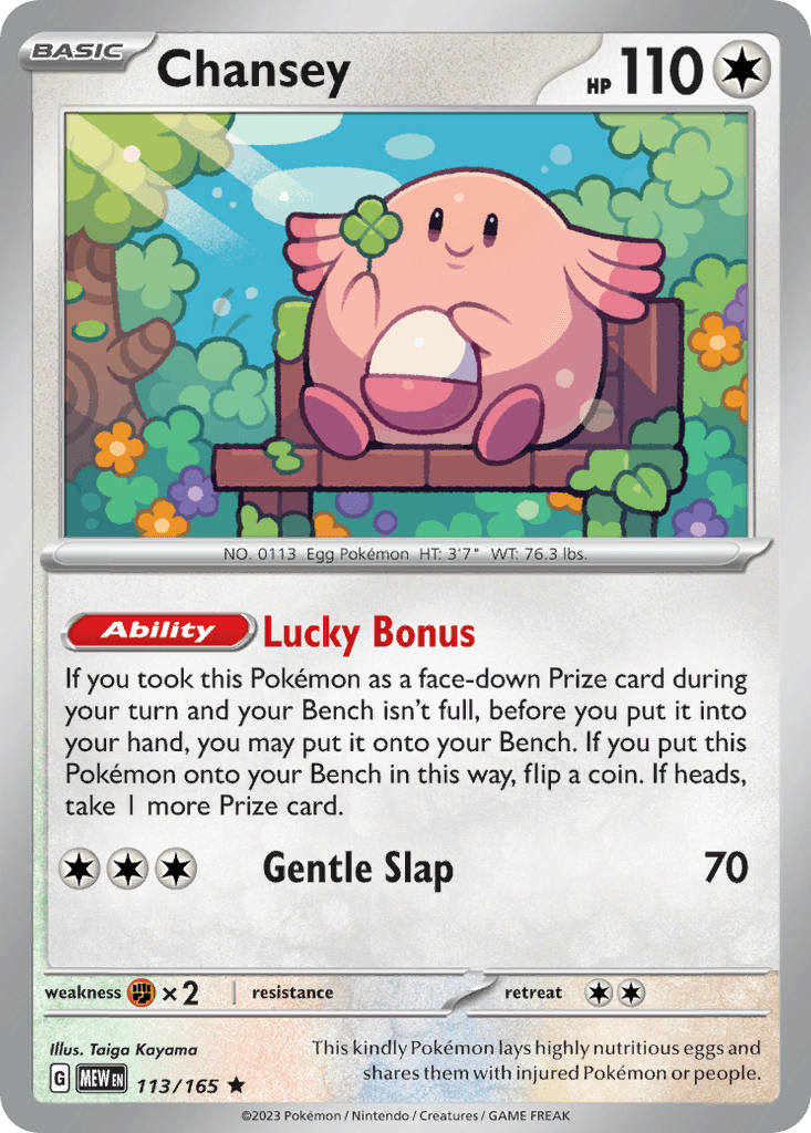 Chansey z edície 151, karta č.113