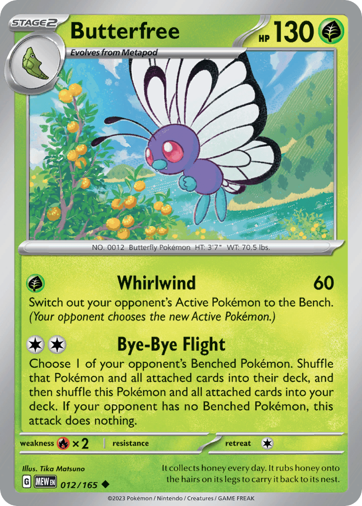 Butterfree z edície 151, karta č.12