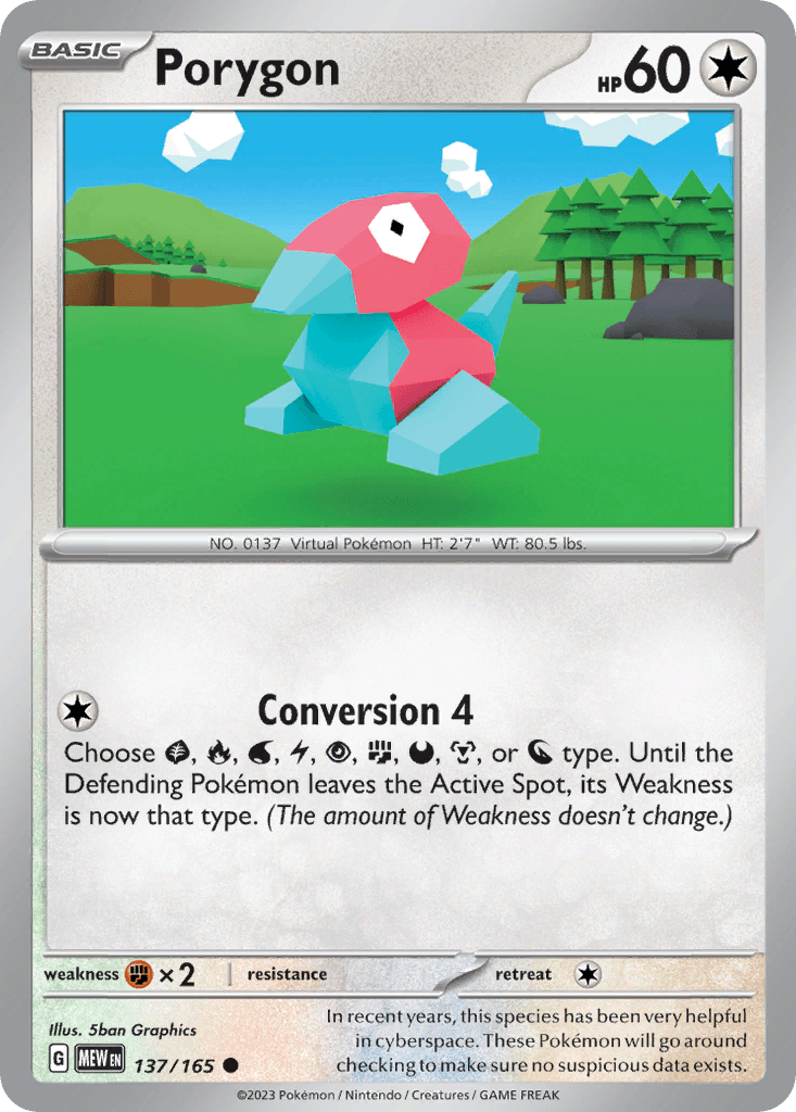 Porygon z edície 151, karta č.137
