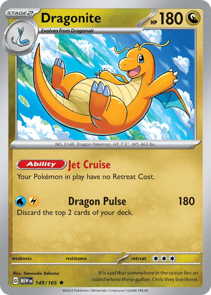 Dragonite z edície 151, karta č.149