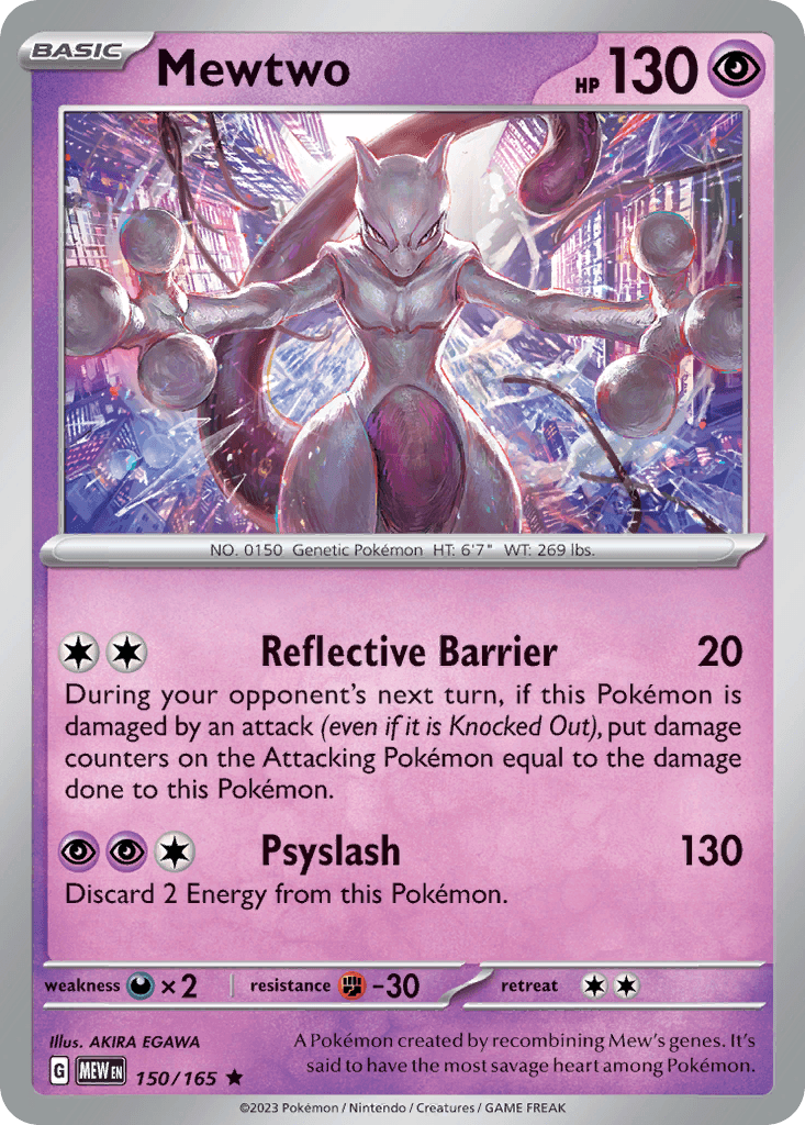 Mewtwo z edície 151, karta č.150