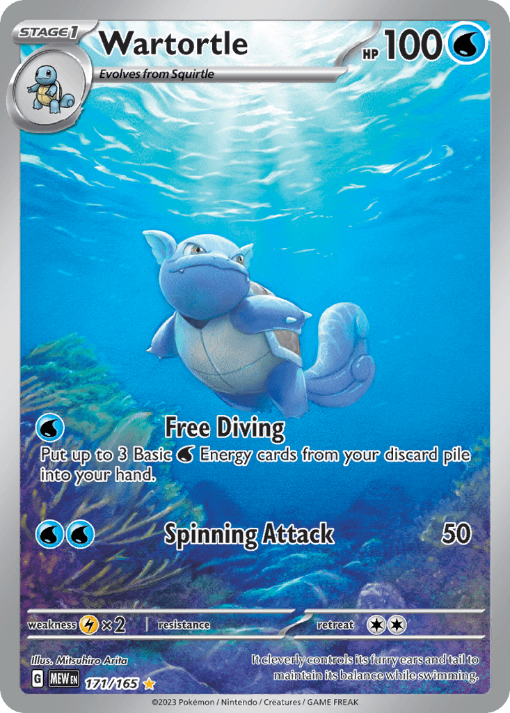 Wartortle z edície 151, karta č.171