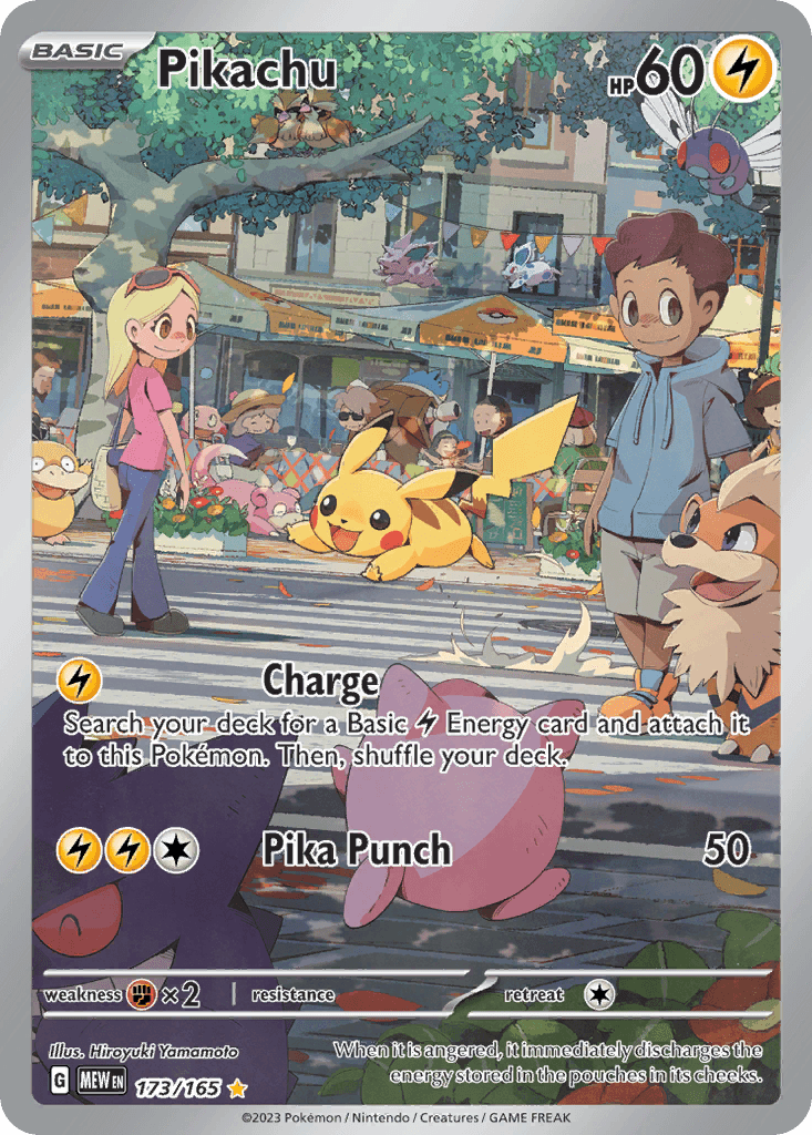 Pikachu z edície 151, karta č.173