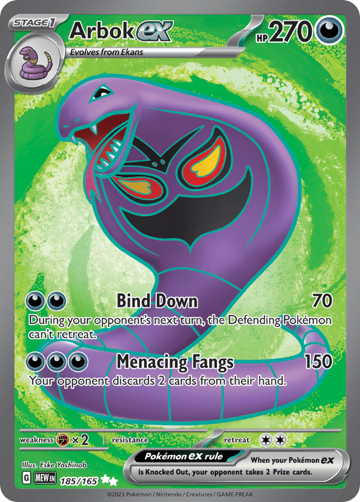 Arbok ex z edície 151, karta č.185