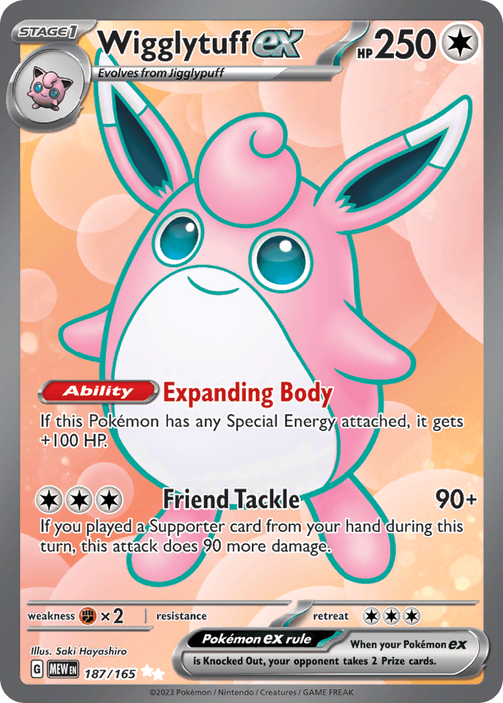 Wigglytuff ex z edície 151, karta č.187