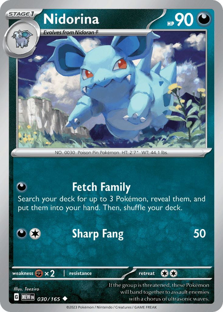 Nidorina z edície 151, karta č.30