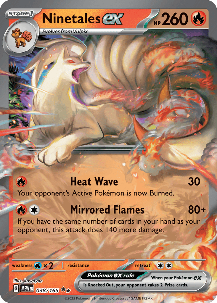 Ninetales ex z edície 151, karta č.38