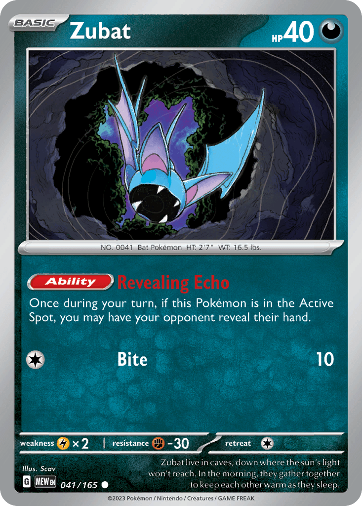 Zubat z edície 151, karta č.41
