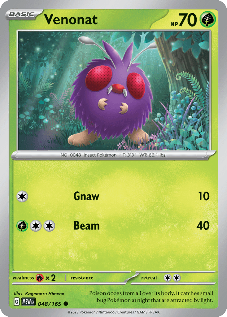 Venonat z edície 151, karta č.48