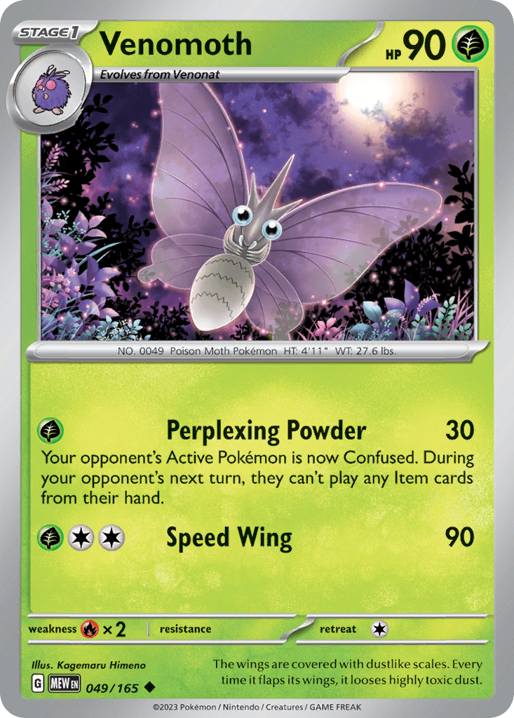 Venomoth z edície 151, karta č.49
