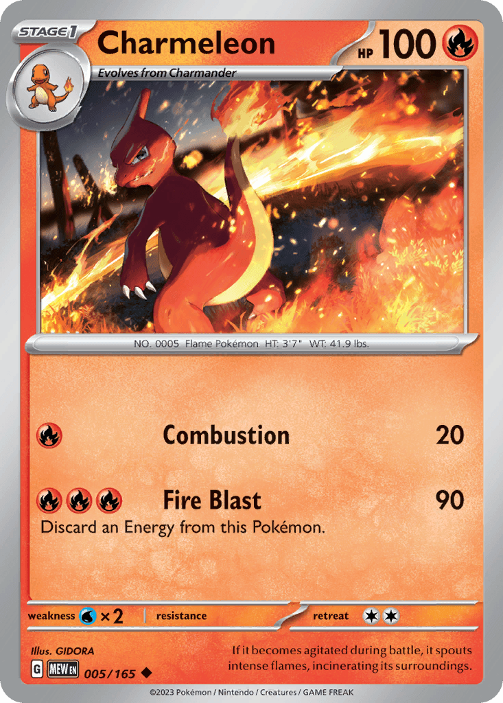 Charmeleon z edície 151, karta č.5