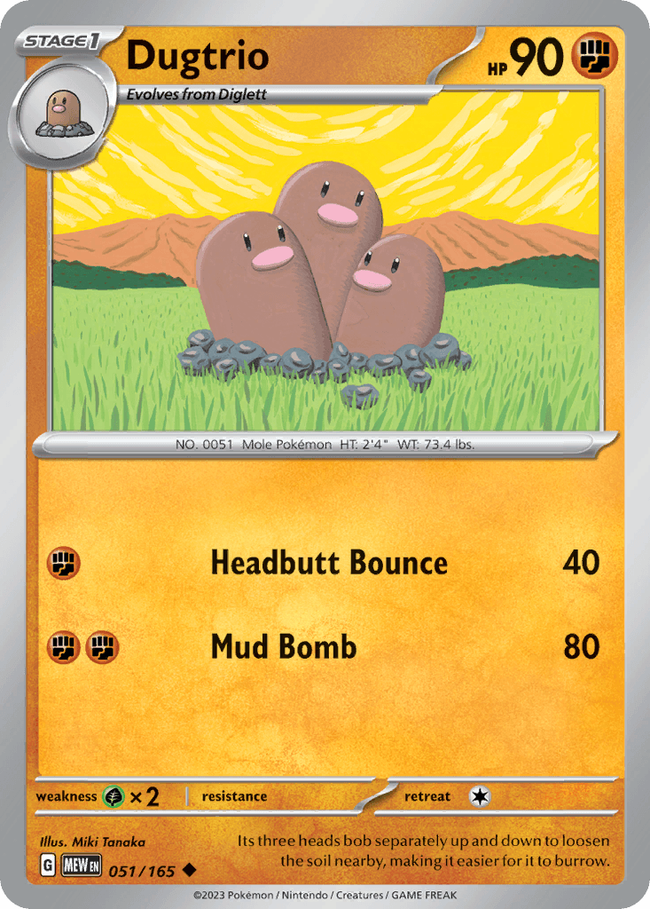Dugtrio z edície 151, karta č.51