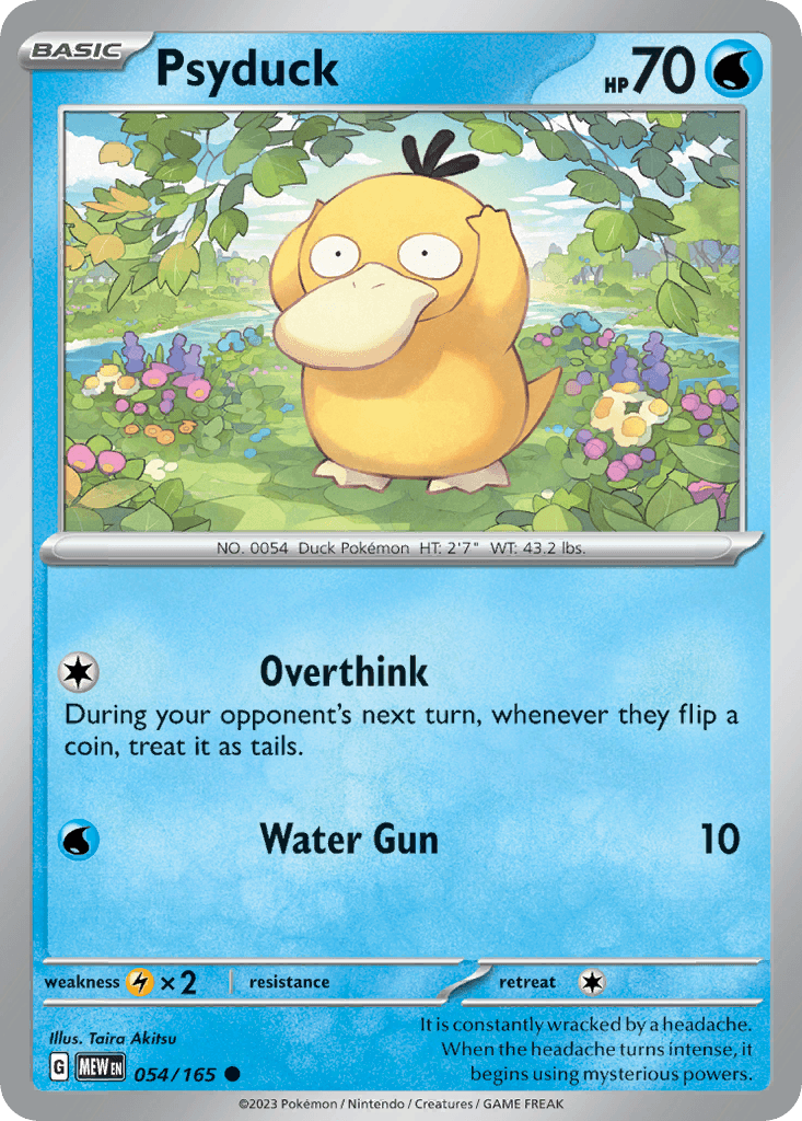 Psyduck z edície 151, karta č.54