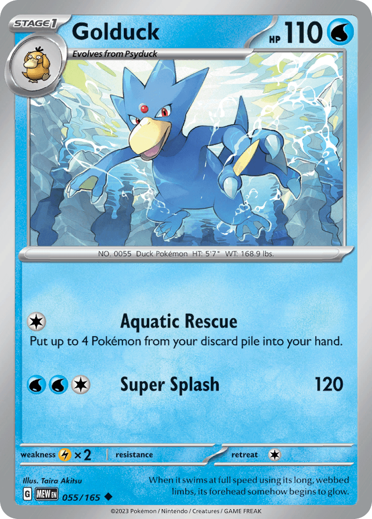 Golduck z edície 151, karta č.55