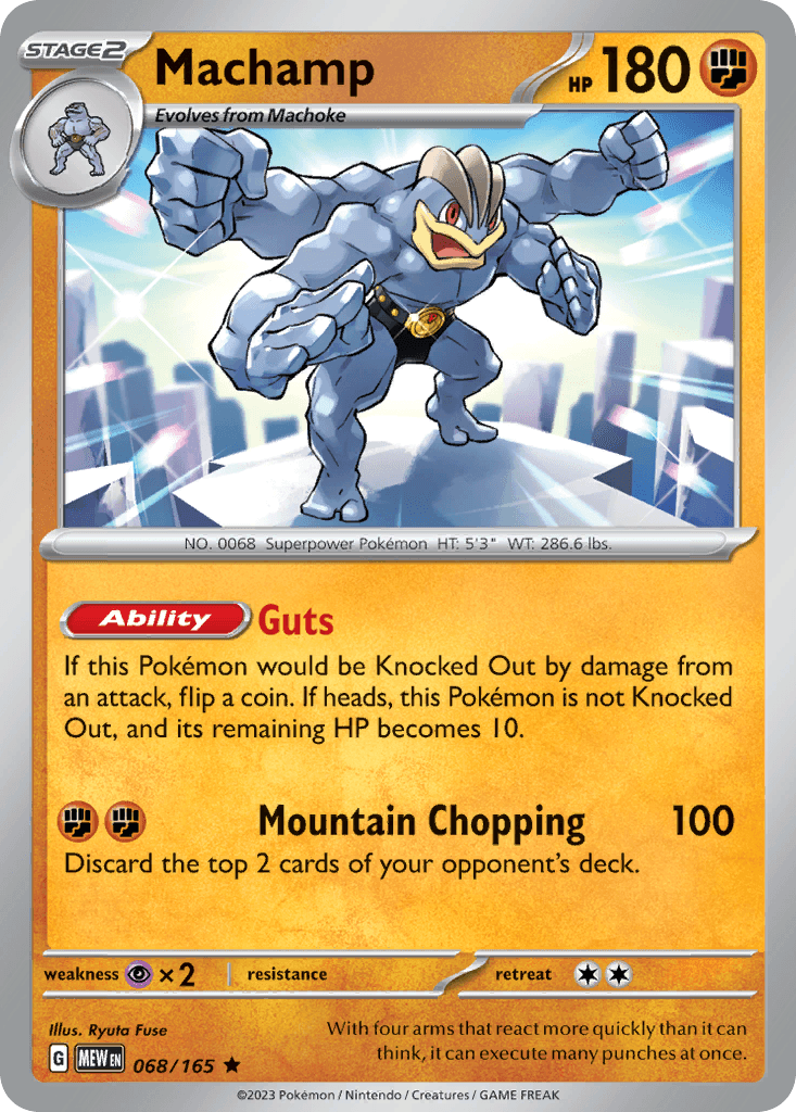 Machamp z edície 151, karta č.68