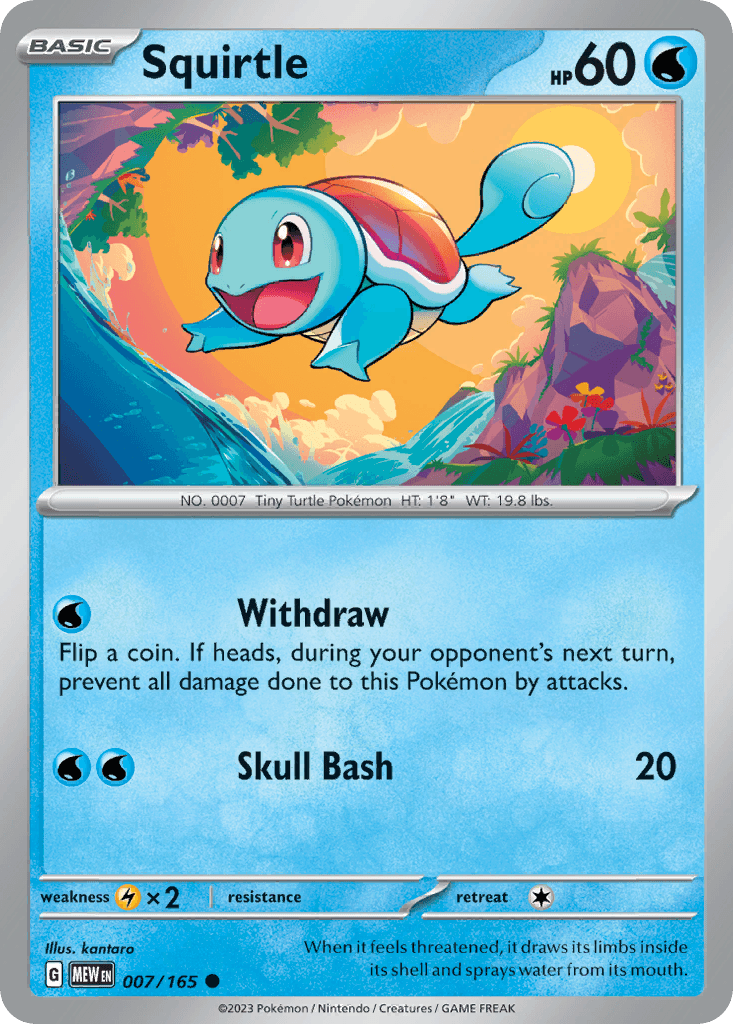 Squirtle z edície 151, karta č.7