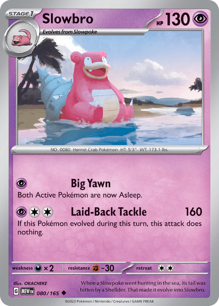 Slowbro z edície 151, karta č.80