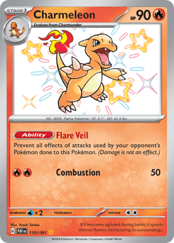 Charmeleon z edície Paldean Fates, karta č.110