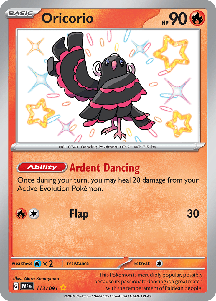 Oricorio z edície Paldean Fates, karta č.113