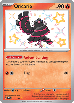Oricorio z edície Paldean Fates, karta č.113