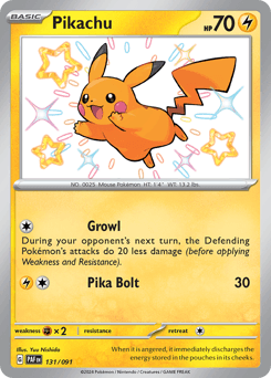 Pikachu z edície Paldean Fates, karta č.131