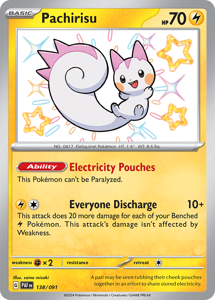 Pachirisu z edície Paldean Fates, karta č.138