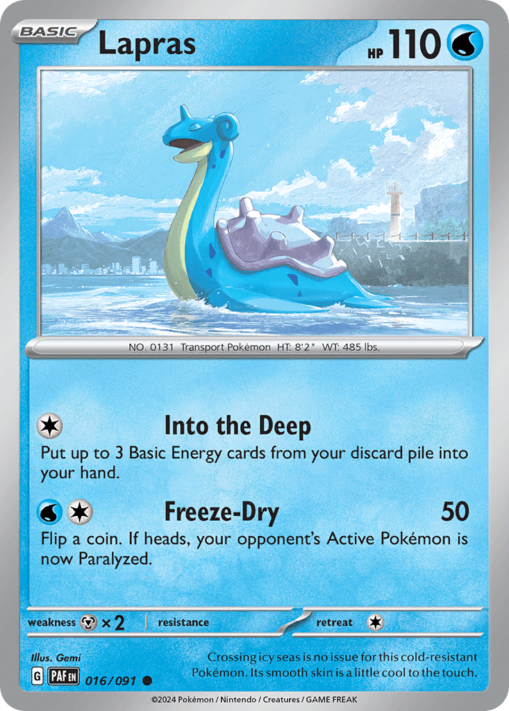 Lapras z edície Paldean Fates, karta č.16