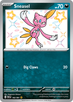 Sneasel z edície Paldean Fates, karta č.182