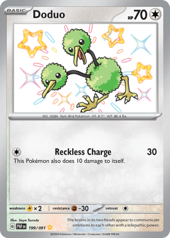 Doduo z edície Paldean Fates, karta č.199