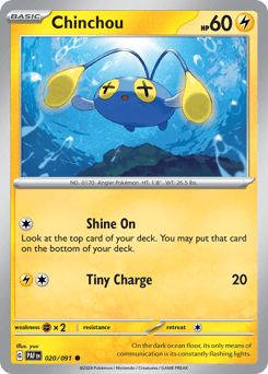 Chinchou z edície Paldean Fates, karta č.20