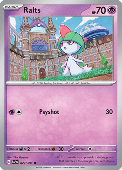 Ralts z edície Paldean Fates, karta č.27