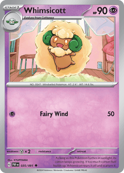 Whimsicott z edície Paldean Fates, karta č.35